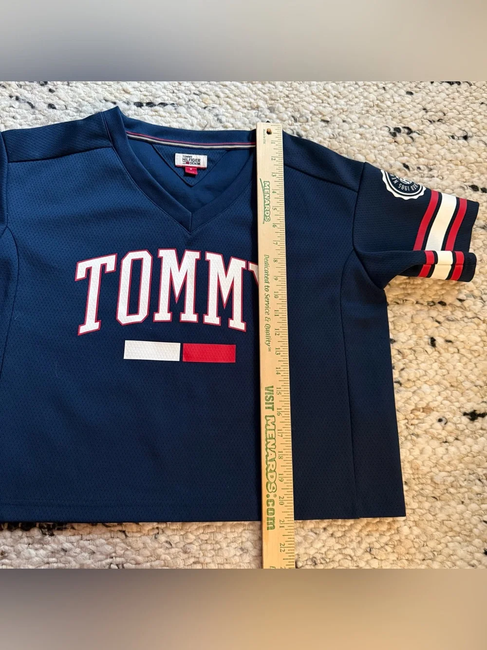 Tommy Jeans Womens Cropped Jersey M Blue Red - Picture 7 of 8